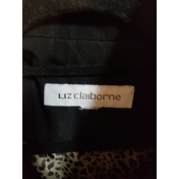 Women's Liz Claiborne Hooded Winter Coat Large Black Full Zip - Picture 7 of 11